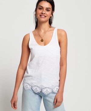 Superdry Morocco Lace Hem Női Mellény Fehér | VOWUD5698